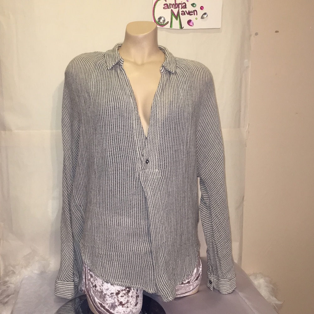 Free People Patterned pullover long sleeve top